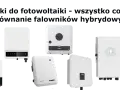 Różnorodne falowniki fotowoltaiczne, w tym model Huawei 50 kW, prezentowane do porównania.