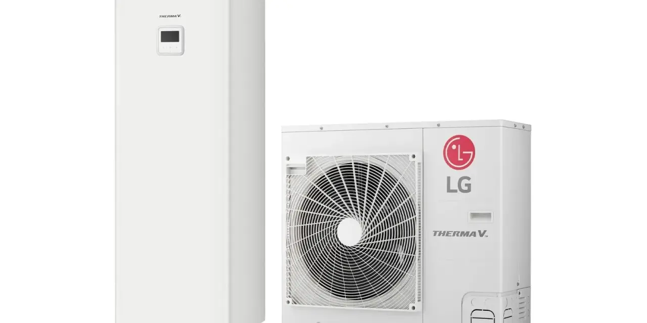 Biała pompa ciepła LG Therma V 7kW składa się z jednostki wewnętrznej i zewnętrznej.
