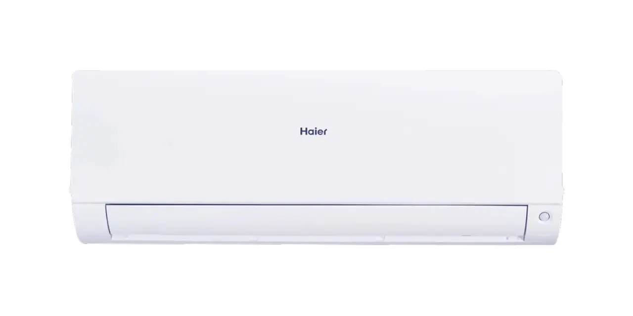Biała, matowa jednostka klimatyzacyjna Haier Flexis Plus.