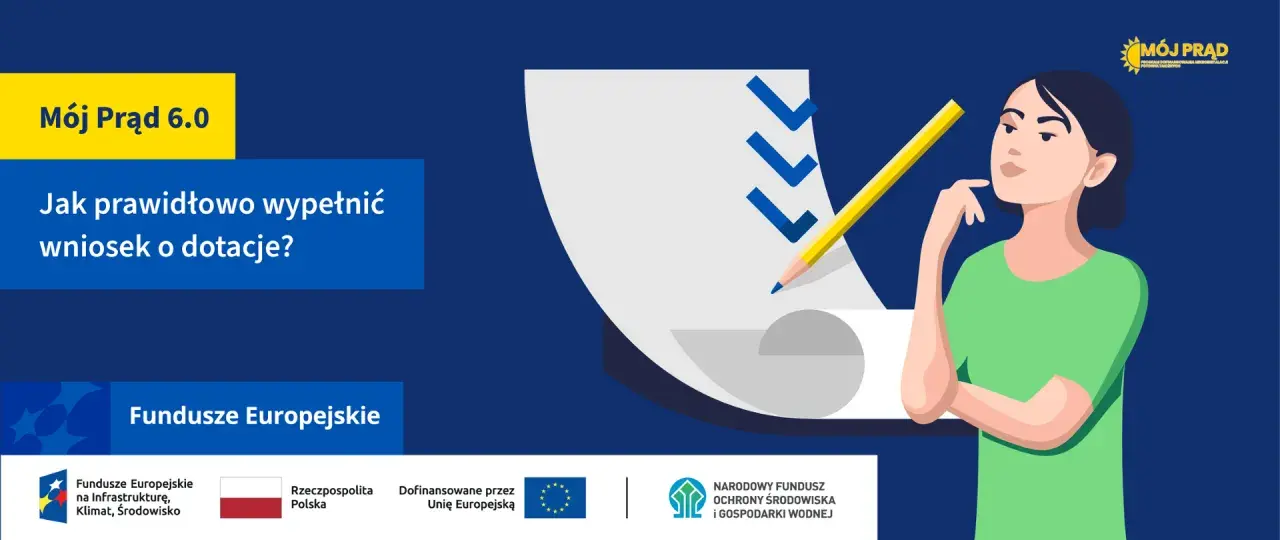 Mój Prąd 6.0: pytania i odpowiedzi. Kobieta zastanawia się, jak prawidłowo wypełnić wniosek o dotacje.