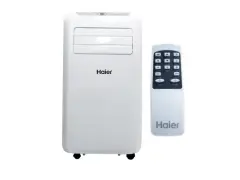 Biały klimatyzator Haier 3.5 kW z pilotem, gotowy do zapewnienia komfortu w gorące dni.