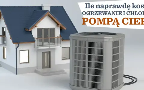 Pompa ciepła powietrze-woda cena z montażem. Nowoczesny dom z pompą ciepła, która zapewnia ogrzewanie i chłodzenie.