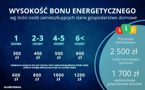 Wysokość bonu energetycznego zależy od liczby osób w gospodarstwie domowym. Dodatkowe wsparcie dla domów z pompami ciepła.