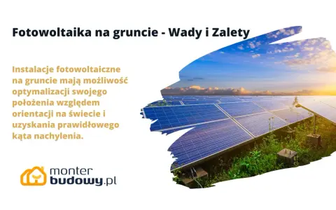 Instalacje fotowoltaiczne na gruncie, choć mają zalety, mogą mieć też ciemne strony. Zdjęcie przedstawia panele słoneczne na tle zachodzącego słońca.