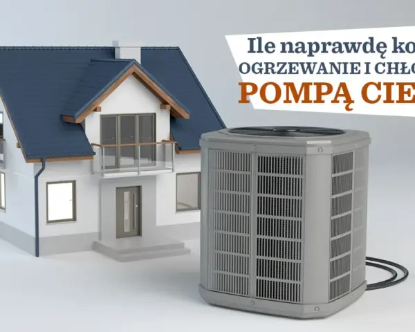 Pompa ciepła powietrze-woda cena z montażem. Nowoczesny dom z pompą ciepła, która zapewnia ogrzewanie i chłodzenie.