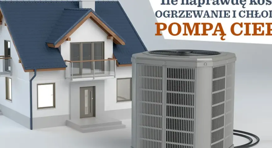 Pompa ciepła powietrze-woda cena z montażem. Nowoczesny dom z pompą ciepła, która zapewnia ogrzewanie i chłodzenie.