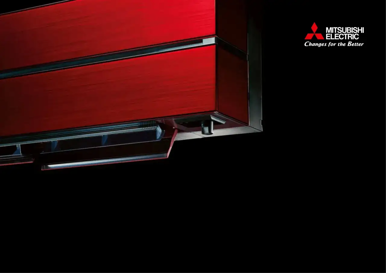 Elegancka, czerwona jednostka klimatyzacyjna Mitsubishi Diamond 5 kW z logo Mitsubishi Electric.