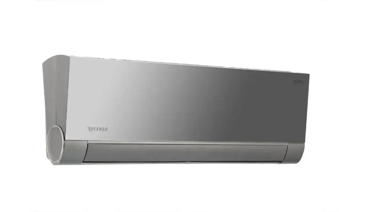 Klimatyzator Rotenso Versu Mirror 3.5 kW w eleganckiej, lustrzanej obudowie.